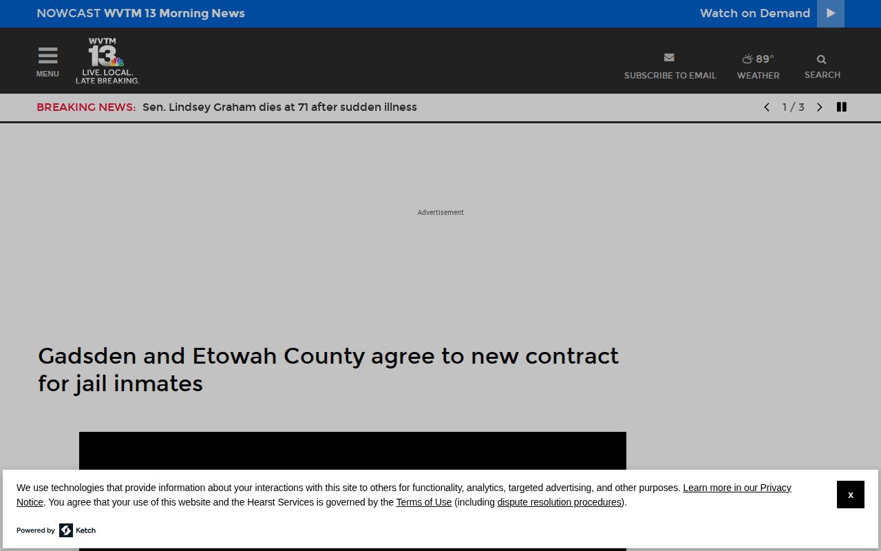Etowah County Detention Center release context from Gadsden jail contract report