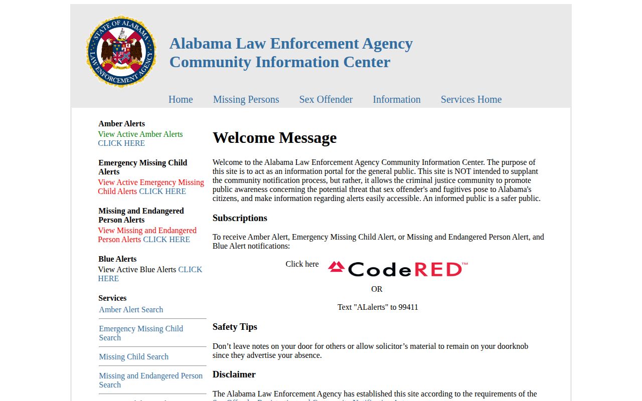 Etowah County ALEA sex offender registry search for released registrants